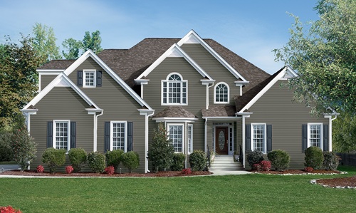 Gentek Sequoia Select vinyl siding in Hudson Slate